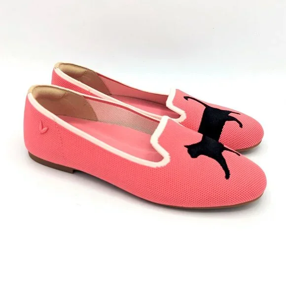 VIVAIA Audrey Coral Pink Ballet Flats Loafers BLACK CAT Size 7 (37) Slip On - Picture 4 of 8